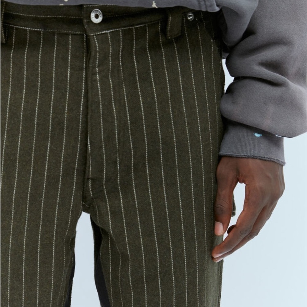 GALLERY DEPT. Pinstripe Pants Dark Green - Picture 3 of 11